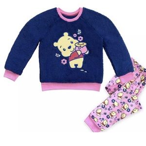 Disney Winnie the Pooh Fleece Pajama Set for Girls size 2